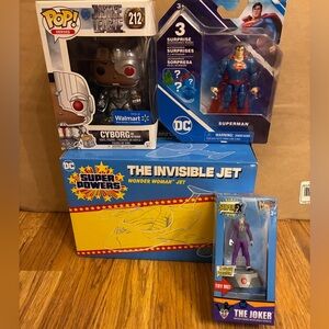 DC Comics Toy Bundle. DC Heroes Unite, Superman, Wonder Woman, Funko, Joker.